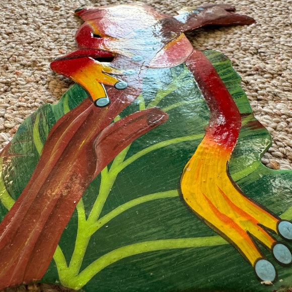 Handmade Hand Crafted Painted Home Decor Metal Wall Art Costa Rica Artisan Frog - Picture 4 of 7